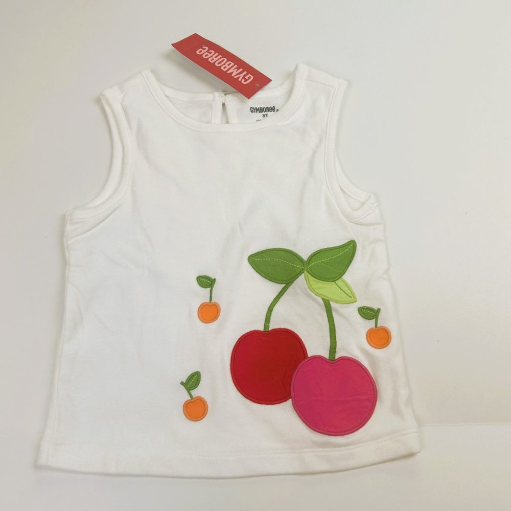 NWT Gymboree Girl Cherry Baby Embroidered Cherry Skort & Cherry Tank Size 3 - Picture 6 of 7